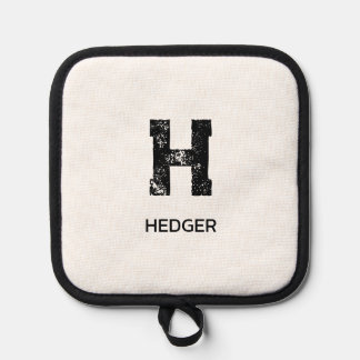 MANIQUE MINIMALIST BLACK ONE LETTER MONOGRAM NAME WHITE