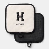 MANIQUE MINIMALIST BLACK ONE LETTER MONOGRAM NAME WHITE (Recto/Verso)