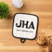 MANIQUE MINIMALIST BLACK THREE LETTER MONOGRAM NAME WHITE (De haut en bas)