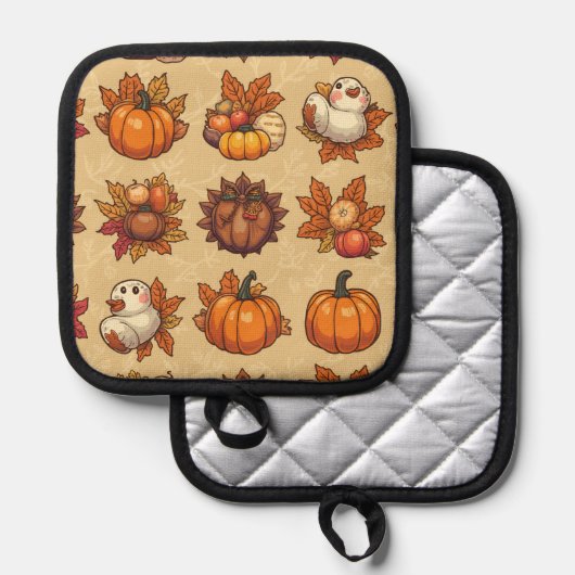Manique mitaines à four de thanksgiving (Recto/Verso)