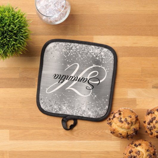 Manique Monogramme fantaisie en argent (De haut en bas)