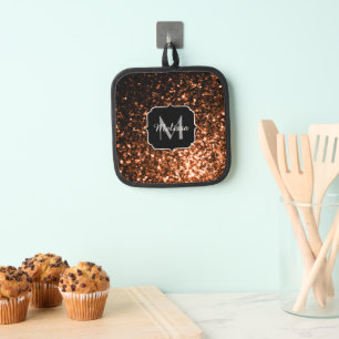 Manique Monogramme pailleté de fausses étincelles de bronz