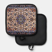 Manique Motif persan antique, Moquette bleue orientale (Recto/Verso)