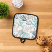 Manique Motif Seashell Starfish Bleu Et Turquoise (De haut en bas)