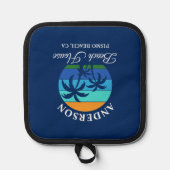 Manique Nom de famille Beach House Sun Palm Trees Blue (Recto)