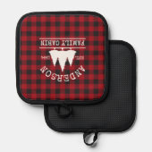 Manique Nom de famille du cabine Red Buffalo Plaid (Recto/Verso)