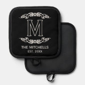 Manique Nom de famille Monogram Chic Antique Filigree Soll (Recto/Verso)