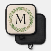 Manique Nom de famille Monogram Chic Antique Laurel Wreath (Recto/Verso)