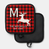 Manique Nom de famille Monogram Rustic Deer Silhouette (Recto/Verso)