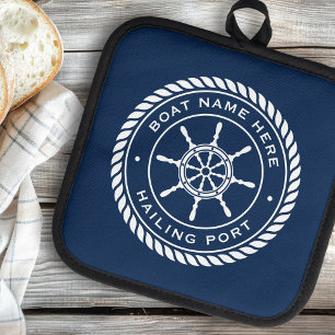 Manique Nom du bateau et port de voile roue du navire naut