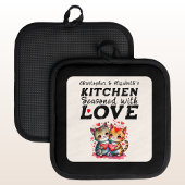 Manique Noms personnalisés cuisine chats mignons noir