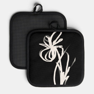Manique Orchidée Noir : Abstrait noir et blanc