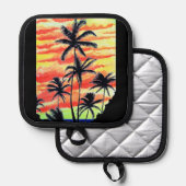 Manique Palmiers de Coco-Coques Couchés De Soleil Hawaïen (Recto/Verso)