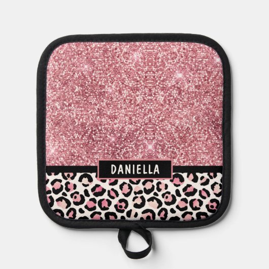 Manique Parties scintillant rose Empreinte de léopard Shim (Recto)