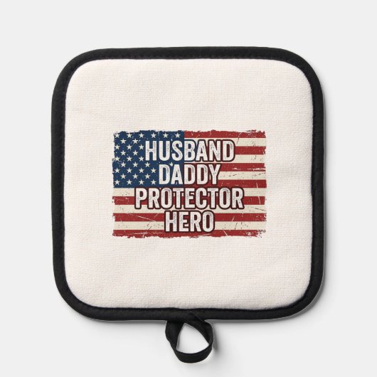 Manique Patriotic Husband Daddy Protector Hero Flag Shirt  (Recto)