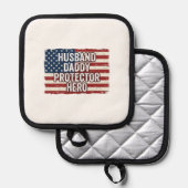 Manique Patriotic Husband Daddy Protector Hero Flag Shirt  (Recto/Verso)