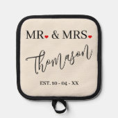 Manique Personnalisé Chic M. Et Mme Nom Et Coeurs (Recto)