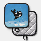 Manique Petite Orca baleine dans l'océan (Recto/Verso)