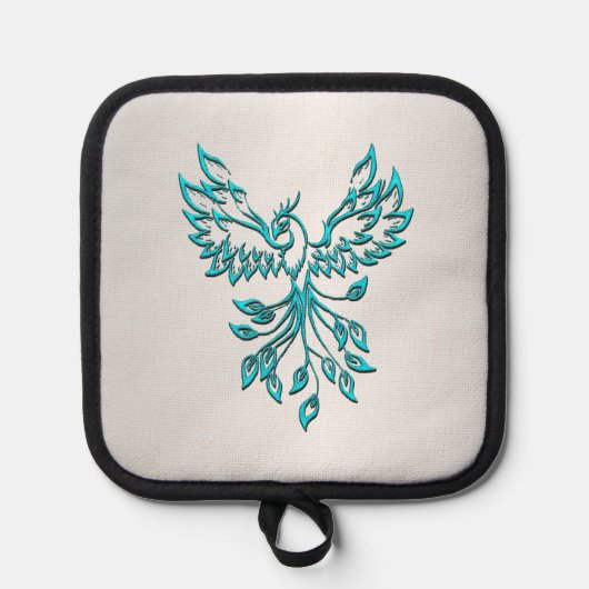 Manique Phoenix bleu sarcelle s'élève sur argent (Recto)
