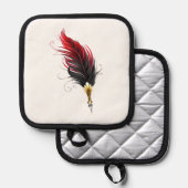 Manique Plume rouge avec pointe en or (Recto/Verso)