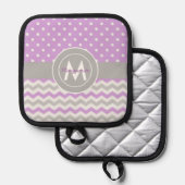 Manique Polka Gris Violet Point Chevron (Recto/Verso)