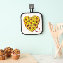 Porte-pot à cœur de tournesol