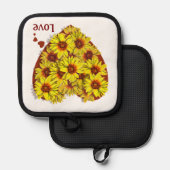 Manique Porte-pot à cœur de tournesol (Recto/Verso)