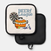 Manique Porte-pot chaud 'Cuisinier aux fléchettes' (Recto/Verso)