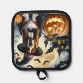 Manique Porte-pot chaudron Chien Sorcière Halloween (Recto)