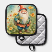 Manique Porte-pot de gnome de printemps avec des fleurs (Recto/Verso)