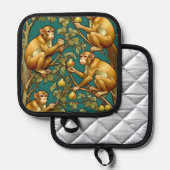Manique Porte-pot en style Art Nouveau avec singe (Recto/Verso)