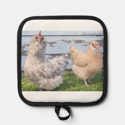 Manique Pot Holder Two Chickens Farmhouse (Recto)