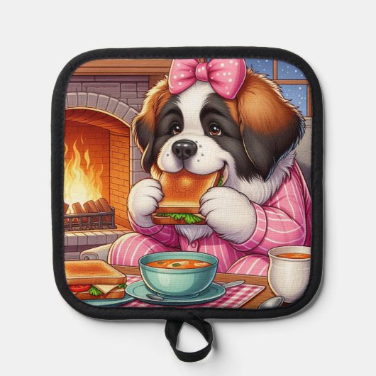 Manique Pot Holder W/ Saint Bernard (Recto)