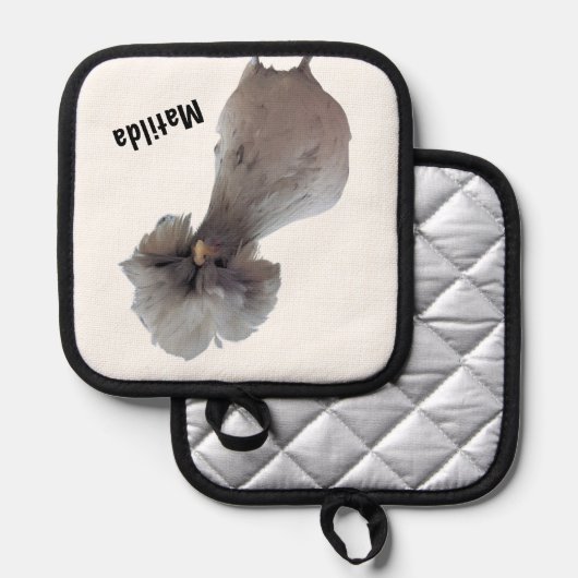 Manique Pot "Matilda" de poulet polonais personnalisable (Recto/Verso)