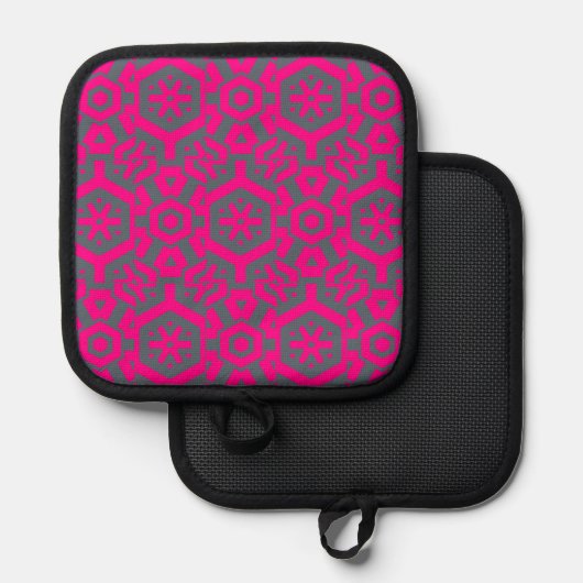 Manique Pot Pot Porte-Four Gray rose Moderne (Recto/Verso)