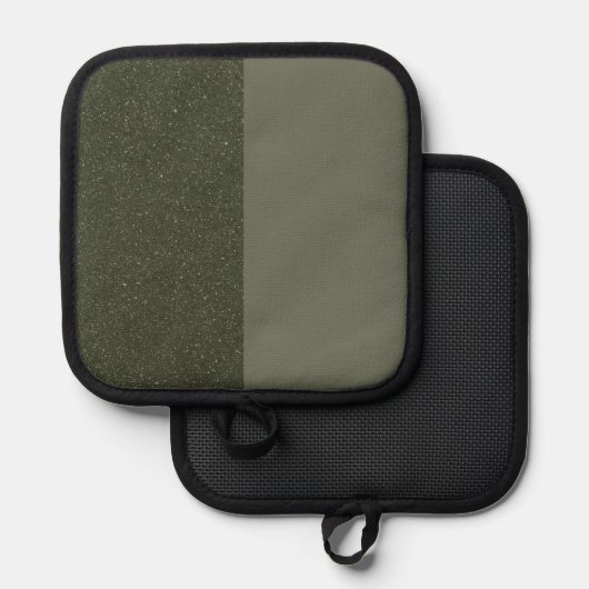 Manique Pot-Pot Vert Moss Deux Tons - Personnalisable (Recto/Verso)