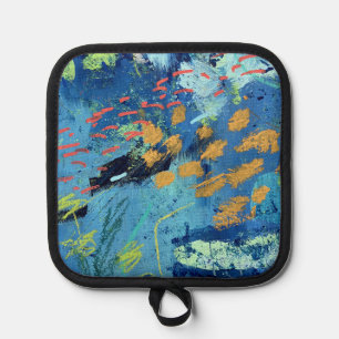 Manique Pots et Mitt de four dans la conception de poisson