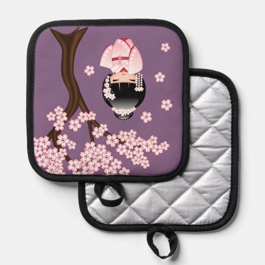 Manique Poupée blanche Kimono Kokeshi mignonne Geisha fill (Recto/Verso)