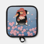 Manique Poupée Kitsune Kokeshi - Black Fox Geisha Girl (Recto)