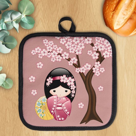 Manique Poupée Kokeshi Printemps - Cute Geisha Japonais en