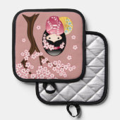 Manique Poupée Kokeshi Printemps - Cute Geisha Japonais en (Recto/Verso)