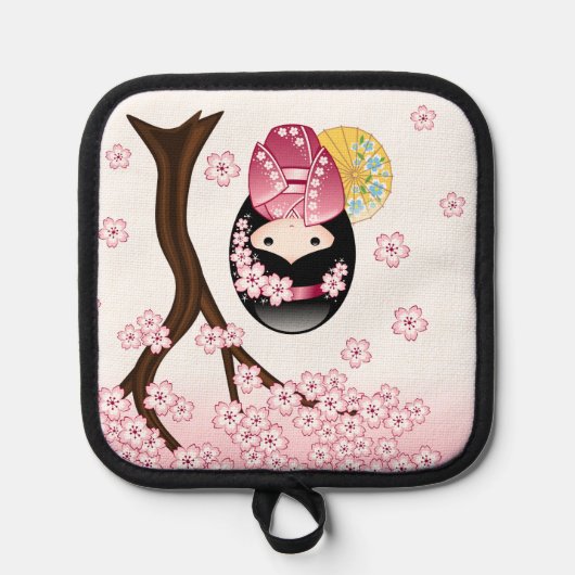 Manique Poupée Kokeshi Printemps - Cute Japonaise Geisha G (Recto)