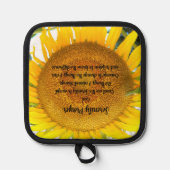 Manique Prière de sérénité Fleur de tournesol jaune Floral (Recto)