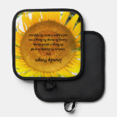 Manique Prière de sérénité Fleur de tournesol jaune Floral (Recto/Verso)