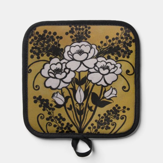 Manique Protection contre la chaleur en silicone noir, Pot (Recto)