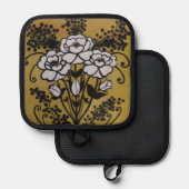 Manique Protection contre la chaleur en silicone noir, Pot (Recto/Verso)