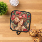 Manique Protège-pot femme aux fruits floraux (De haut en bas)