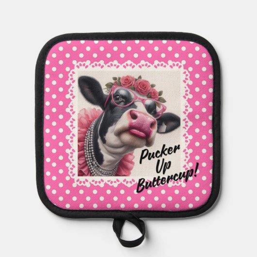 Manique Pucker Up Buttercup ! Porte-pots et Mitt au four (Recto)