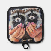 Manique Raccoon et aide Pot-Holders (Recto)
