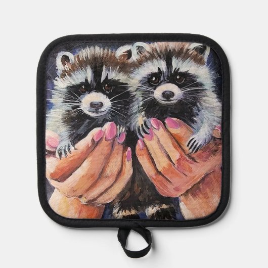 Manique Raccoon et aide Pot-Holders (Recto)